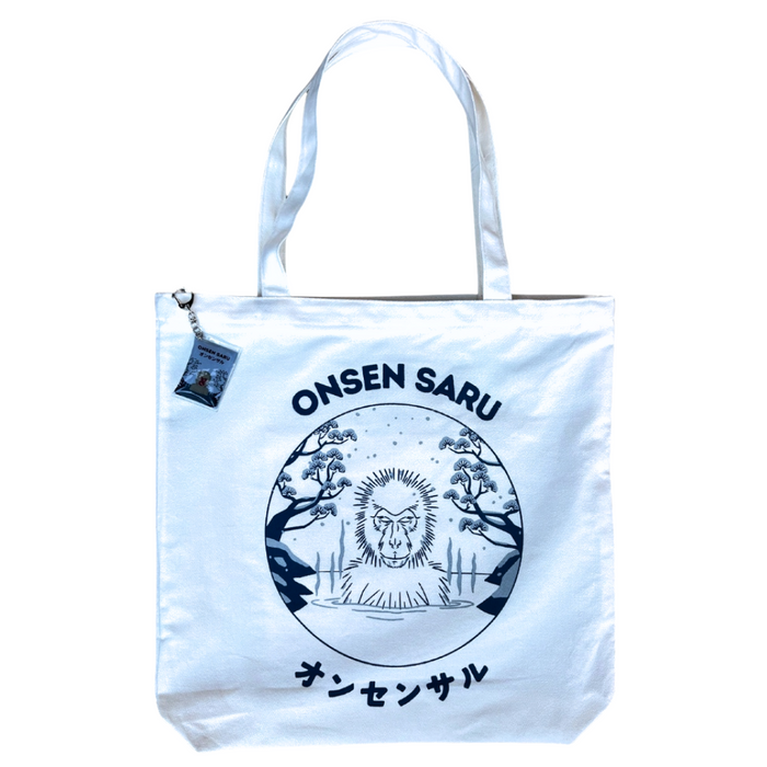 Onsen Saru Canvas Tote Bag with Charm