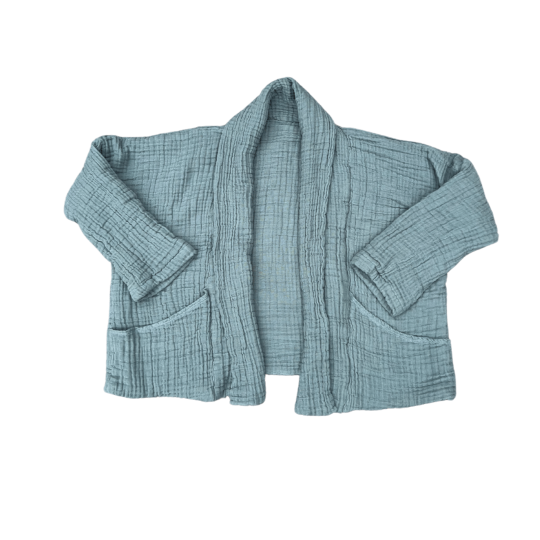 Crinkle Gauze Haori - Onsen Blue - size xs/s