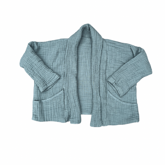 Crinkle Gauze Haori - Onsen Blue - size xs/s