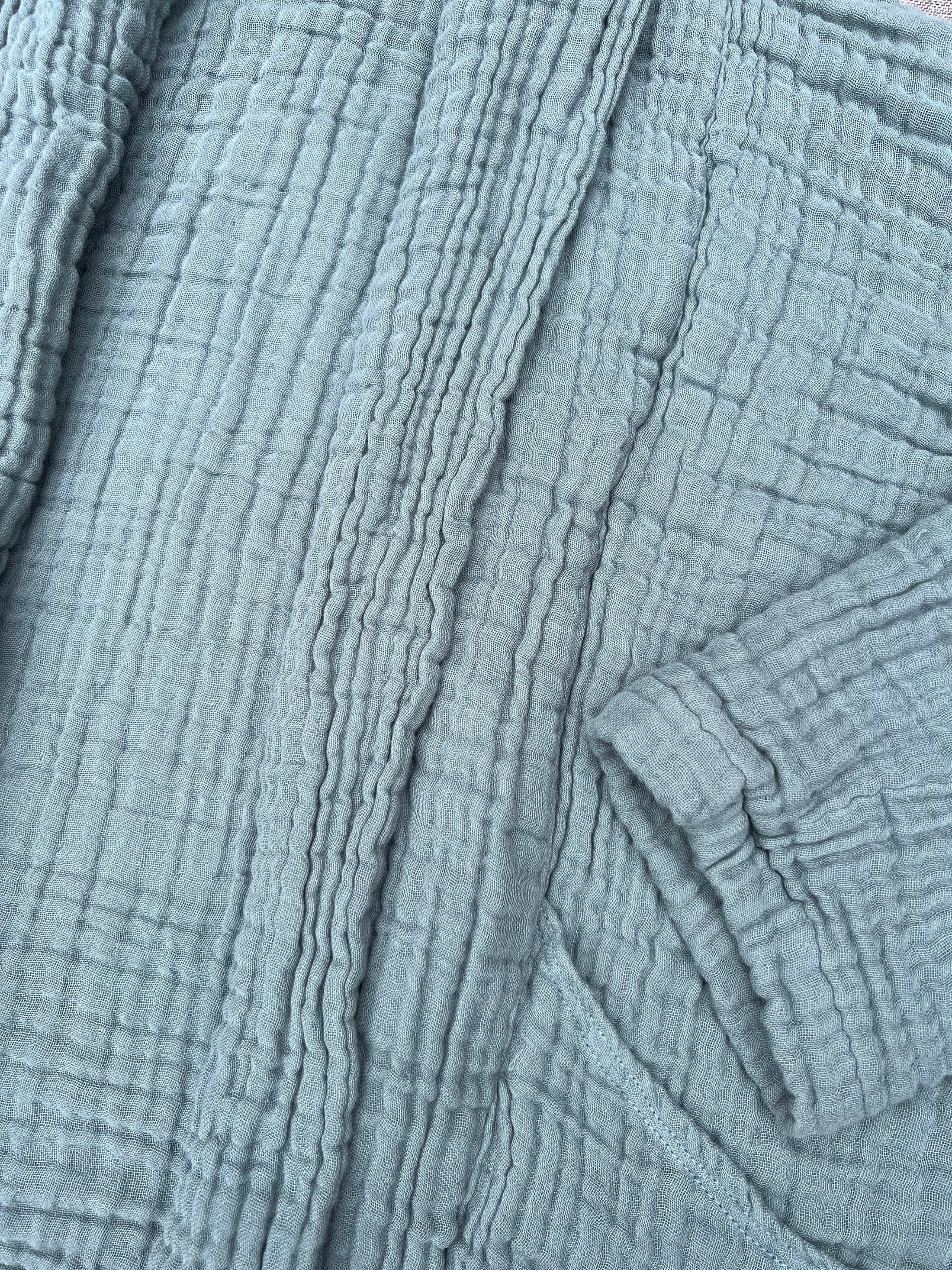 Crinkle Gauze Haori - Onsen Blue - size xs/s