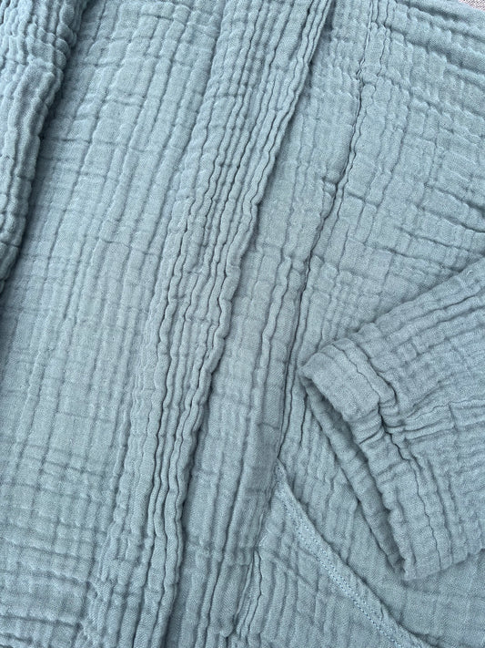 Crinkle Gauze Haori - Onsen Blue - size xs/s