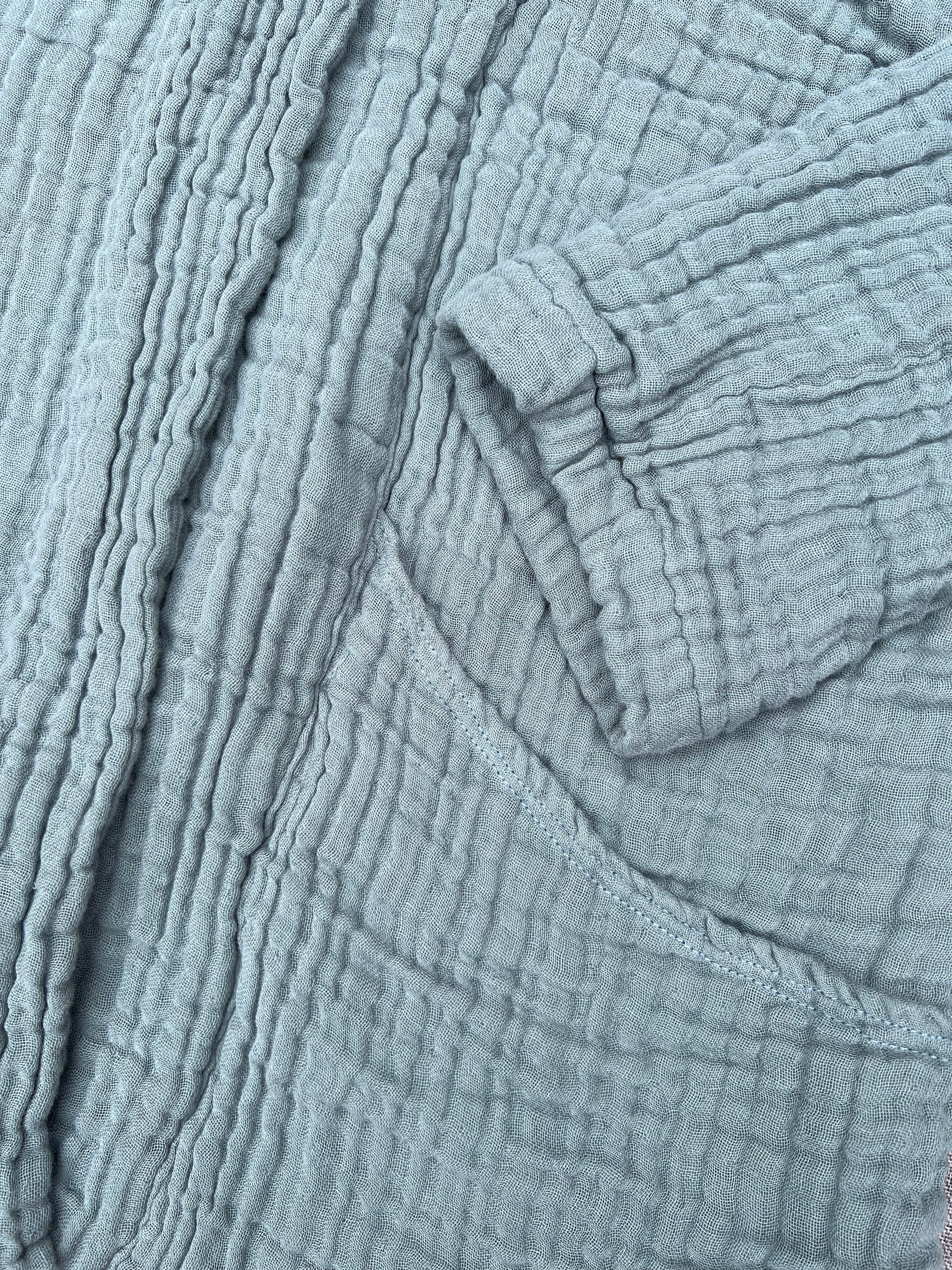 Crinkle Gauze Haori - Onsen Blue - size xs/s